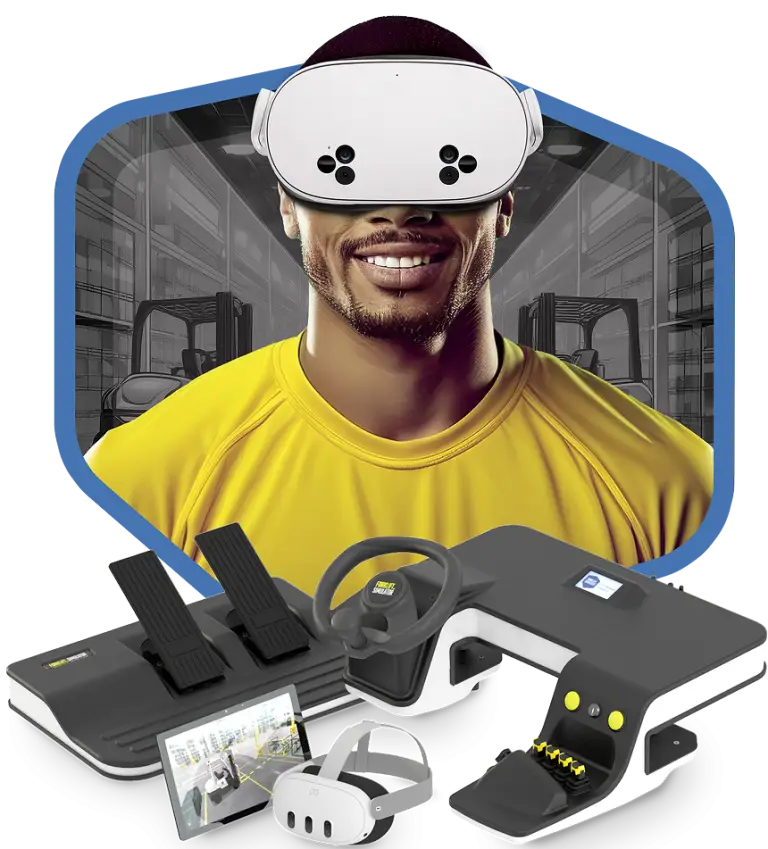 Desktop Sit-Down simulator set with VR headset